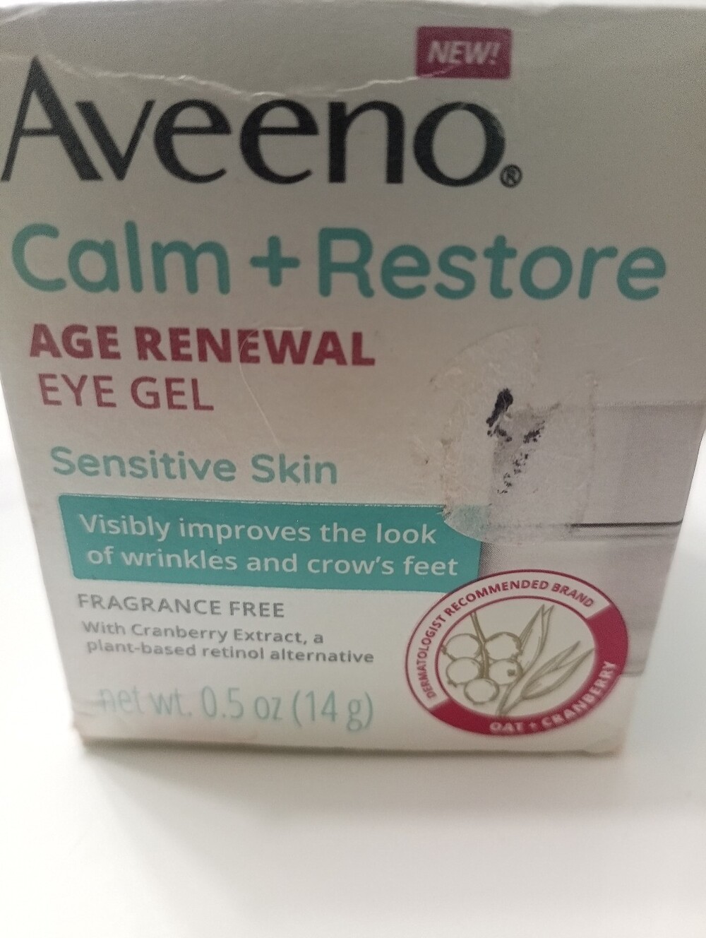 Aveeno Calm + Restore Age Renewal Eye Gel - White & Teal